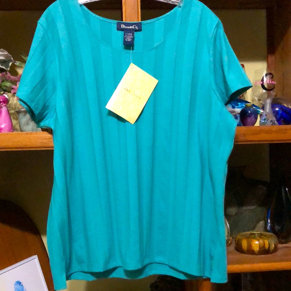 Ladies Denim&Co. Aqua Top